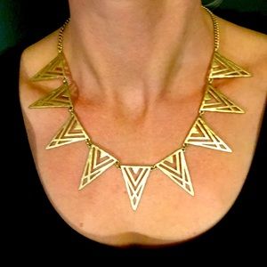 Boho gold triangle necklace